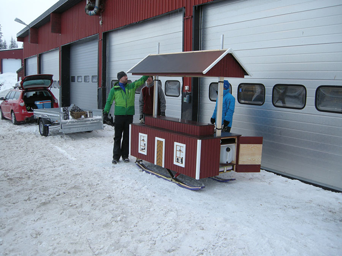 Ambulerande fika-skoterkälke